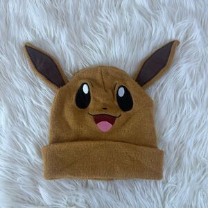 Pokemon eevee Brown Knit Beanie with Ears